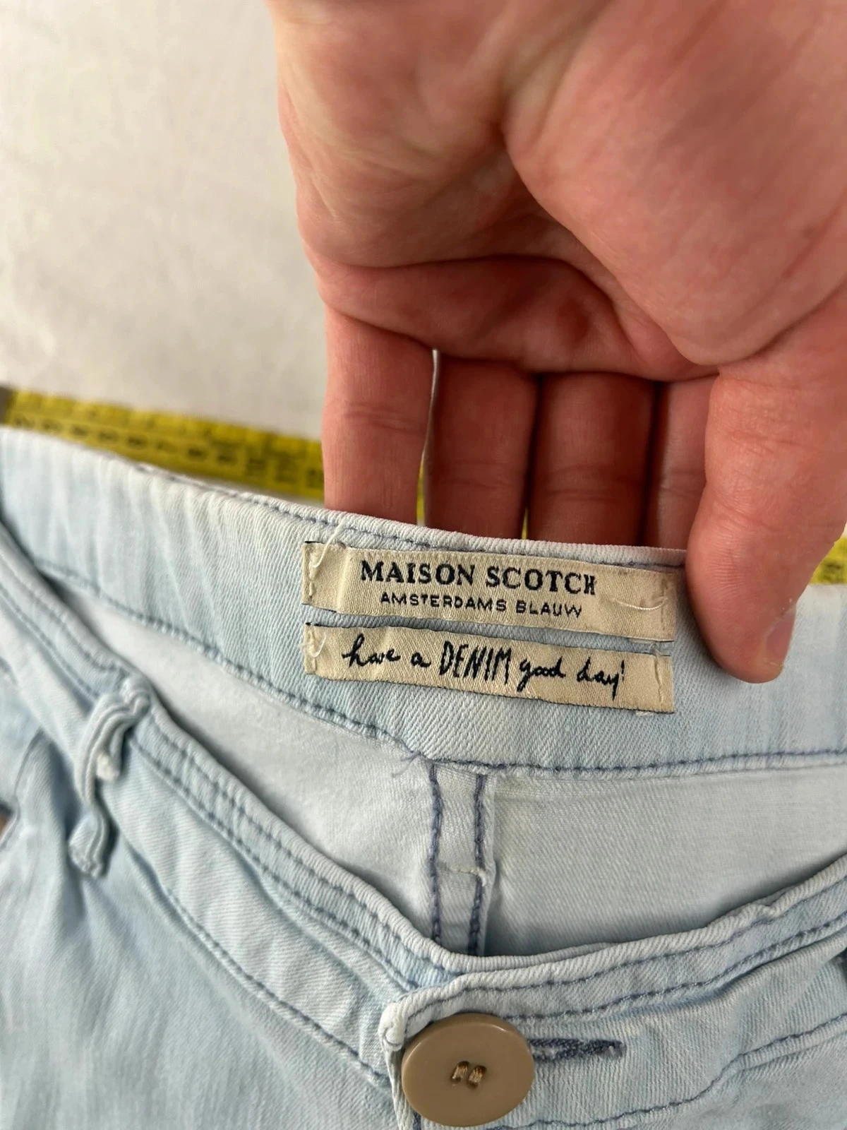Jeans skinny azuis claros turquesa maison scotch amsterdams blauw w30 l32 – photo 10